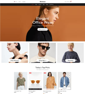 Modern online store homepage showcasing elegant office wear.