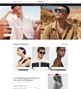 Men's summer fashion featuring sunglasses and casual wear in desert settings.