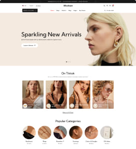 Modern fashion website showcasing new arrivals and diverse product categories.