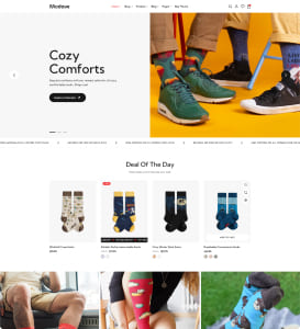 Online store homepage showcasing cozy socks and footwear for comfort.