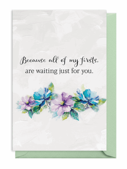 Floral design with a heartfelt message about faith and waiting.
