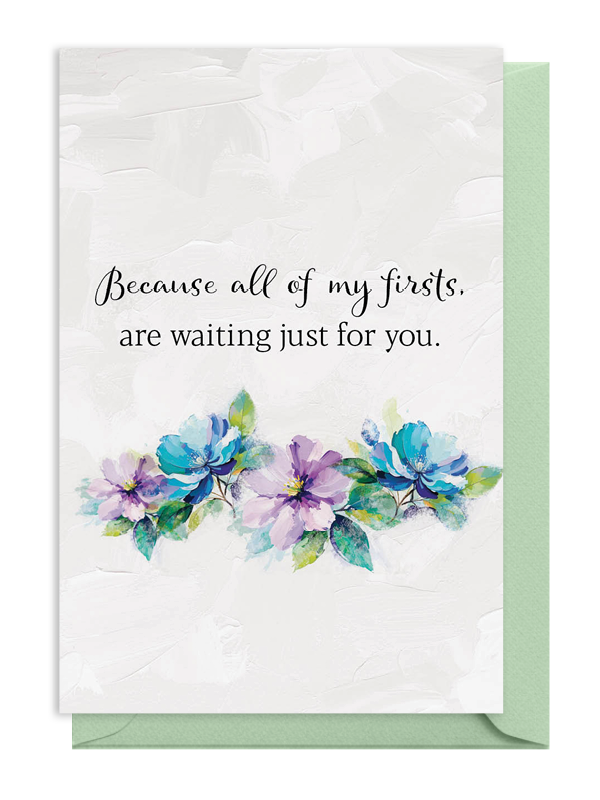 Floral design with a heartfelt message about faith and waiting.