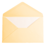 A beige envelope with a white letter inside.
