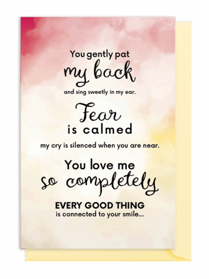 Inspirational quote about comfort and love.