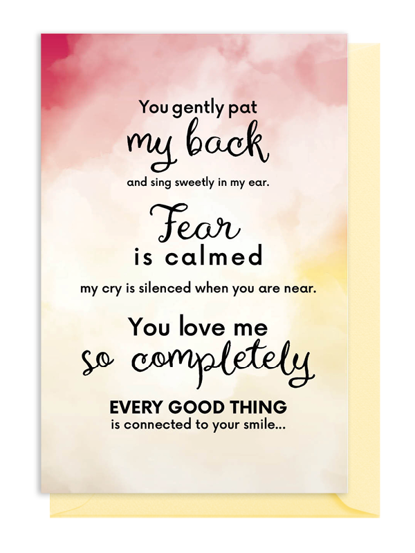 Inspirational quote about comfort and love.
