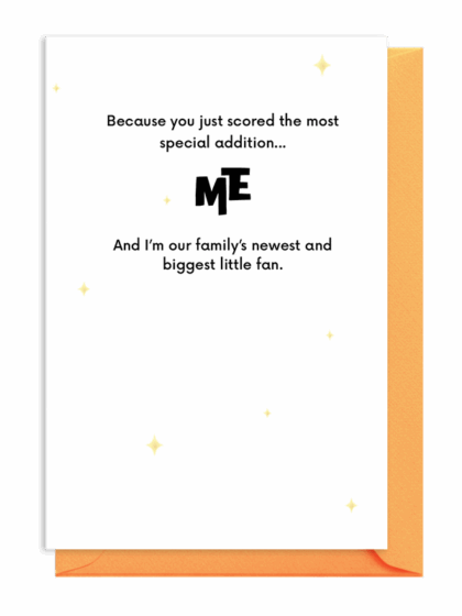 Announcement of a pregnancy with a special message and title 'ME'.