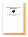 Announcement of a pregnancy with a special message and title 'ME'.