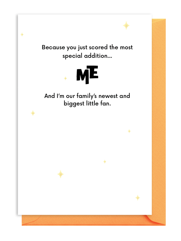 Announcement of a pregnancy with a special message and title 'ME'.