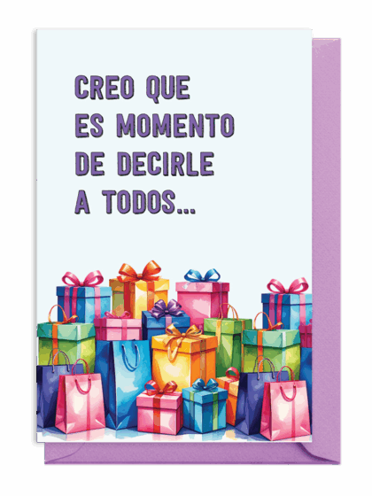 Colorful gifts with a message about sharing news with everyone.