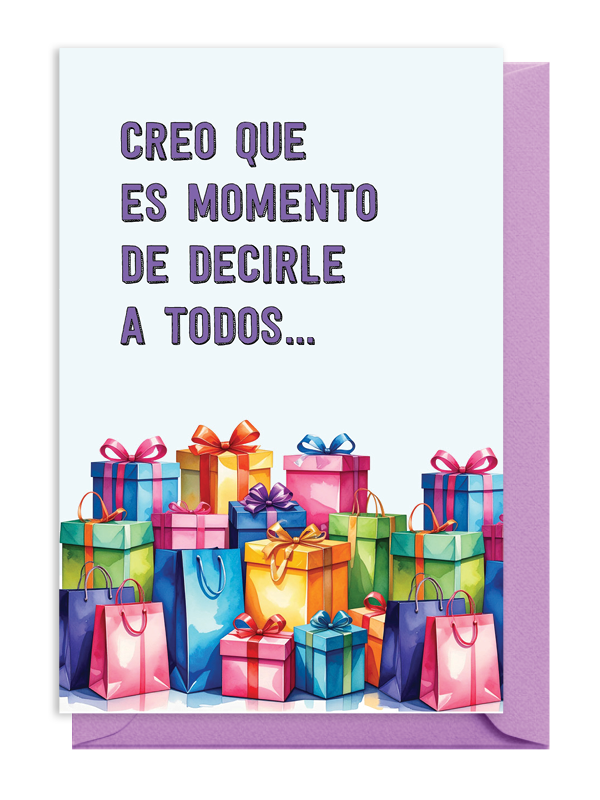 Colorful gifts with a message about sharing news with everyone.