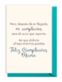 Tarjeta de cumpleaños con mensaje cariñoso para mamá.
