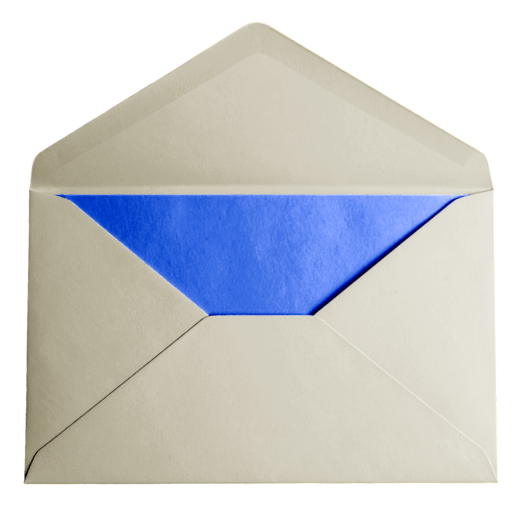 An open envelope with a blue card inside. An open envelope with a blue card inside.