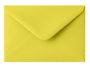 A close-up of a yellow envelope with a triangular flap.