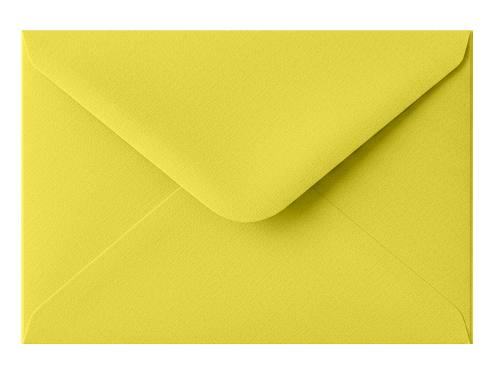 A close-up of a yellow envelope with a triangular flap. A close-up of a yellow envelope with a triangular flap.
