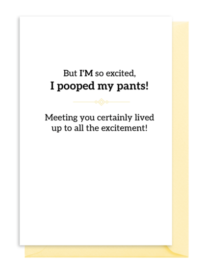 Funny text about pooping pants from excitement.