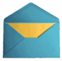 Blue envelope with a yellow inner flap.
