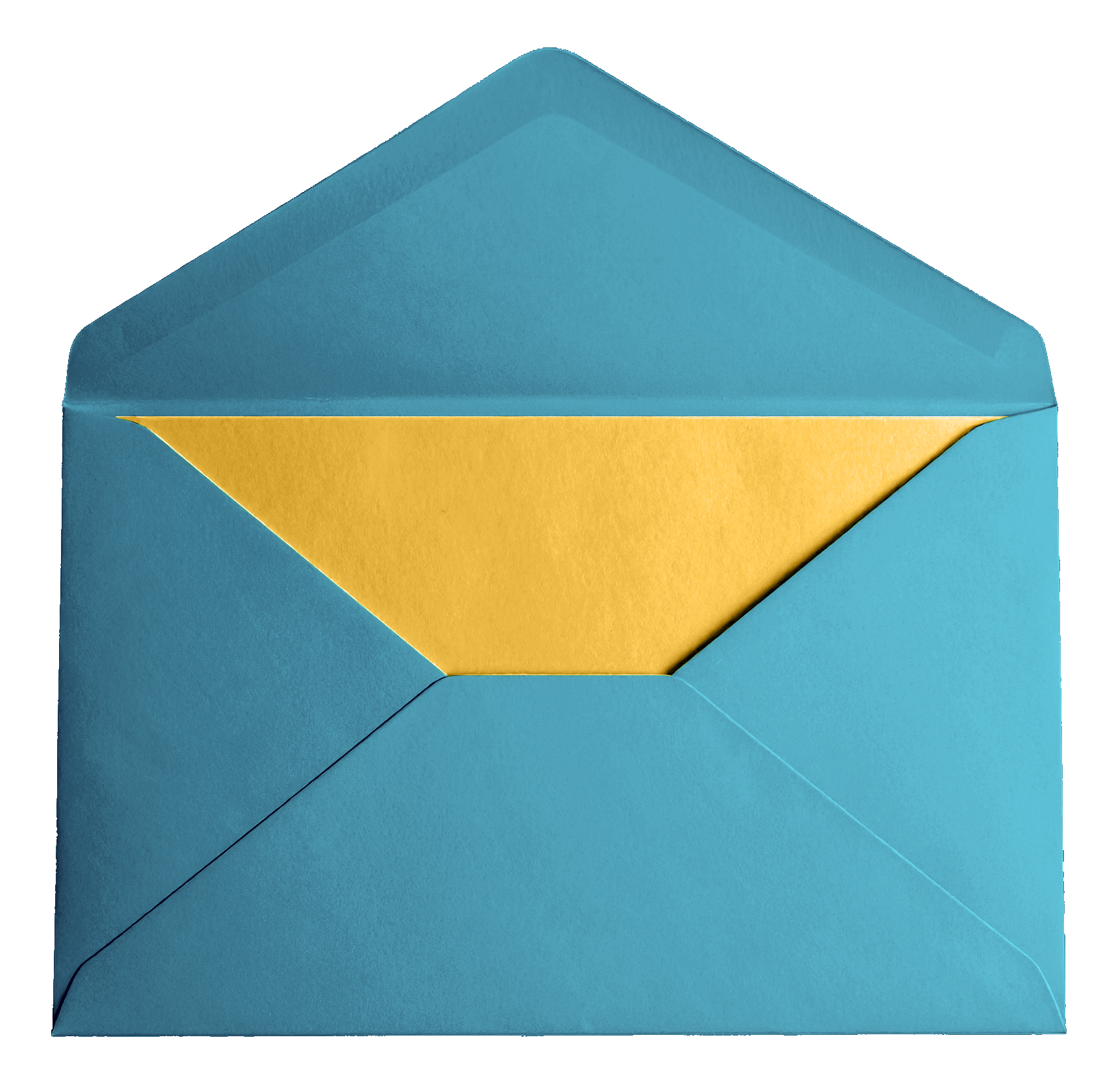 Blue envelope with a yellow inner flap.