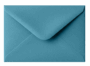 A blue envelope with a pointed flap on a white background.