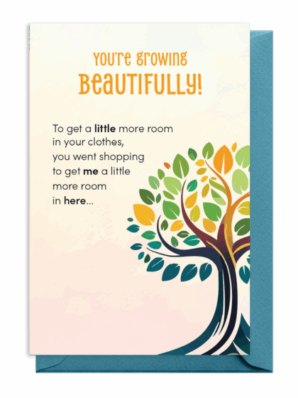 Inspirational growth message with a colorful tree illustration.
