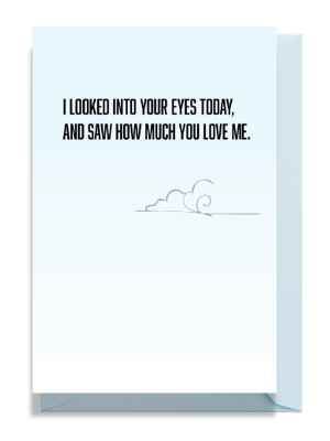 A romantic quote about love with a simple cloud illustration.