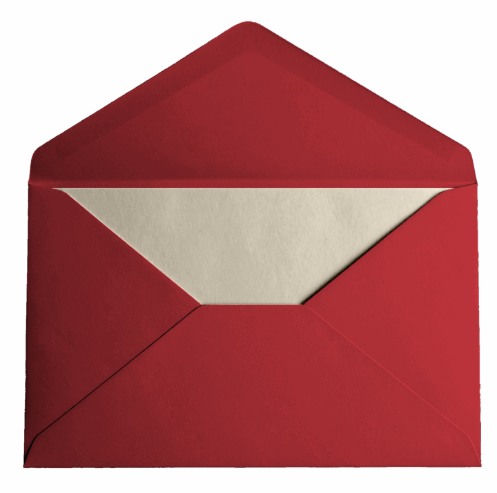 Open red envelope with white interior Open red envelope with white interior