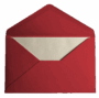 A red envelope with a white card inside, partially visible.