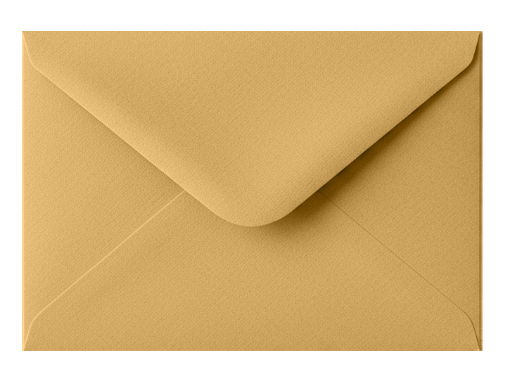 A close-up of a beige envelope with a folded flap.