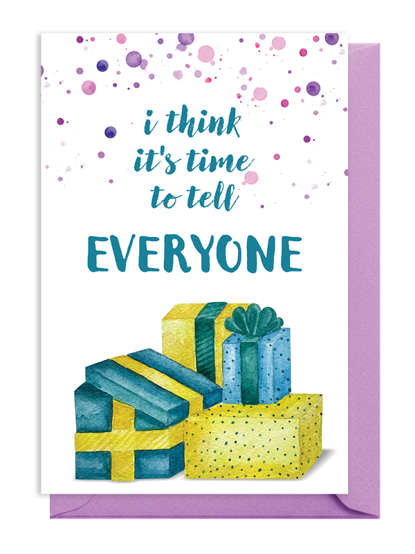 A colorful gift box with a message to tell everyone.