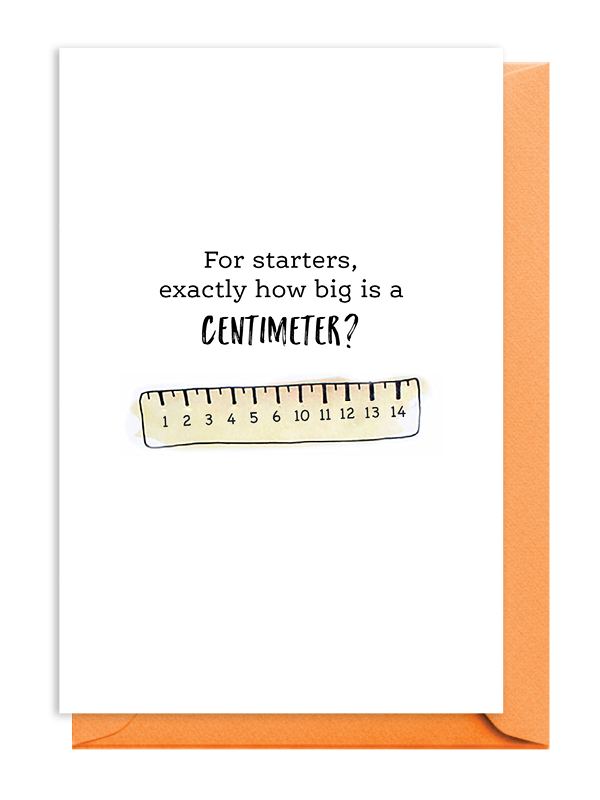 A ruler with centimeters and a question about the size of a centimeter. A ruler with centimeters and a question about the size of a centimeter.