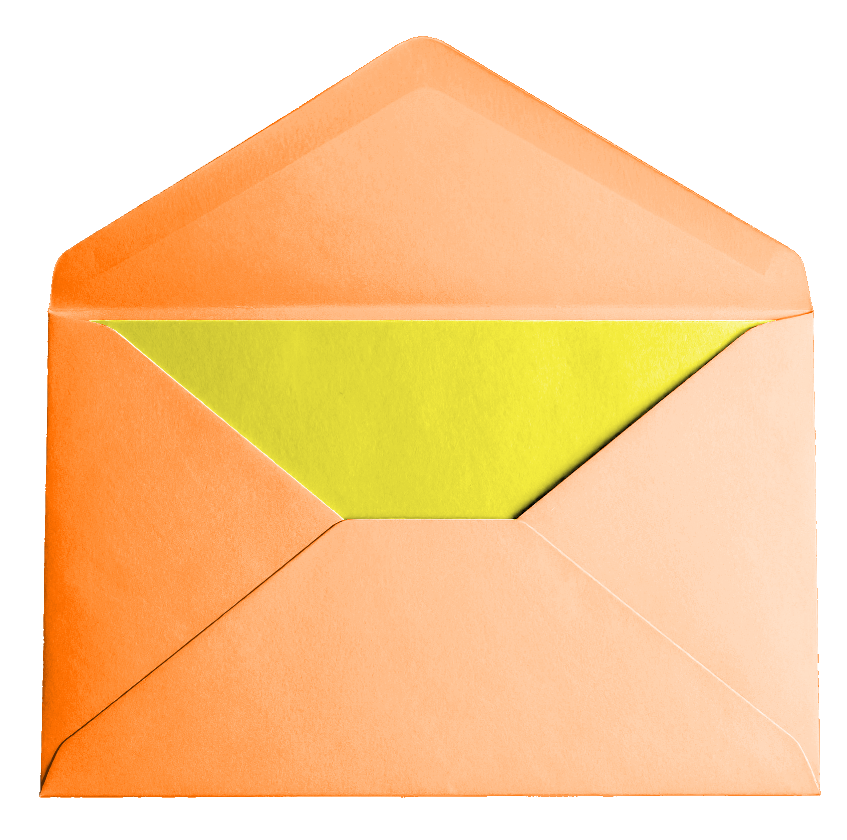 Orange envelope partially open showing a yellow card inside. Orange envelope partially open showing a yellow card inside.