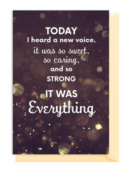 Inspirational quote about hearing a sweet, caring voice that became everything.