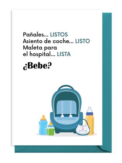Checklist for baby essentials including pacifiers, car seat, and hospital bag.