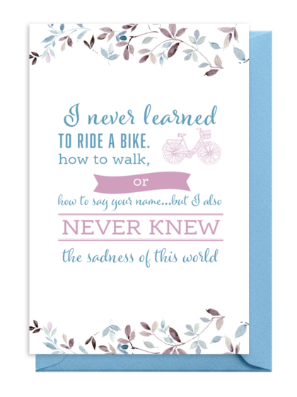 Inspirational quote about life and learning with floral decorations.