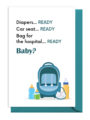 Checklist for baby essentials packed and ready for the hospital.