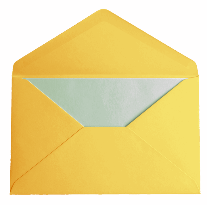 Open yellow envelope with pale liner Open yellow envelope with pale liner