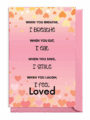 Inspirational text about emotions linked to breathing, eating, singing, and laughing.