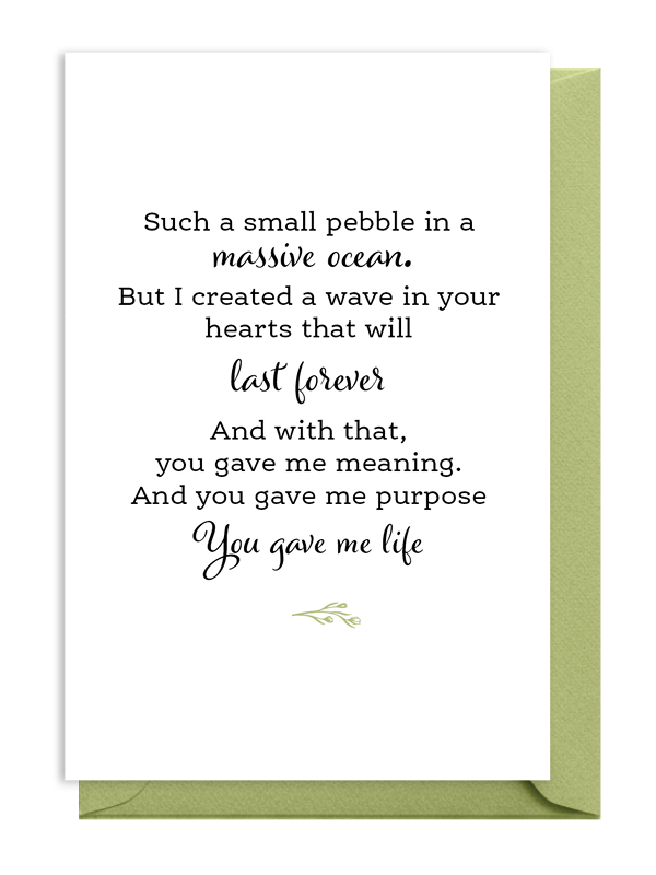 Inspirational quote about love and purpose with delicate leaf illustration.